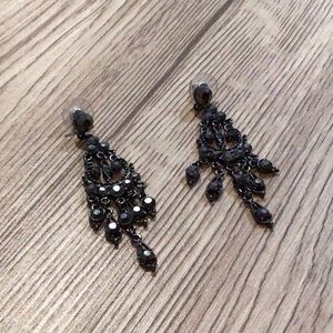 Elegant Black Chandelier Earrings